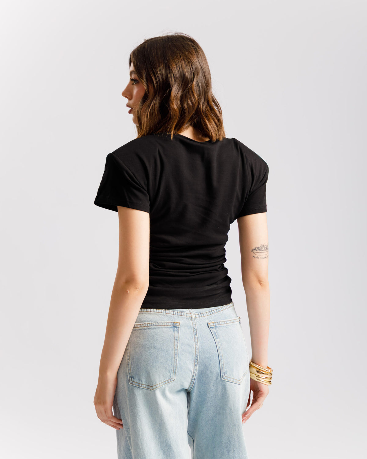 T-shirt in cotone con arriccio - L2189