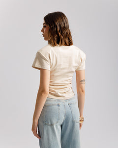 T-shirt in cotone con arriccio - L2189