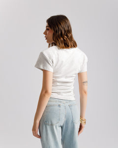 T-shirt in cotone con arriccio - L2189