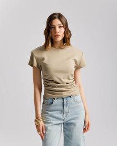 T-shirt in cotone con arriccio - L2189