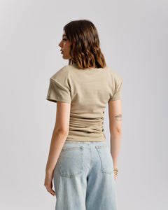 T-shirt in cotone con arriccio - L2189