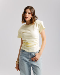 T-shirt in cotone con arriccio - L2189