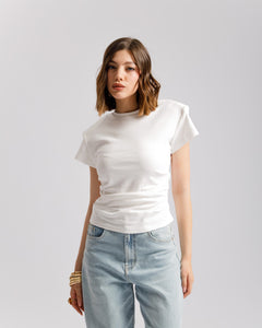 T-shirt in cotone con arriccio - L2189