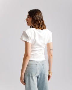 T-shirt in cotone con arriccio - L2189