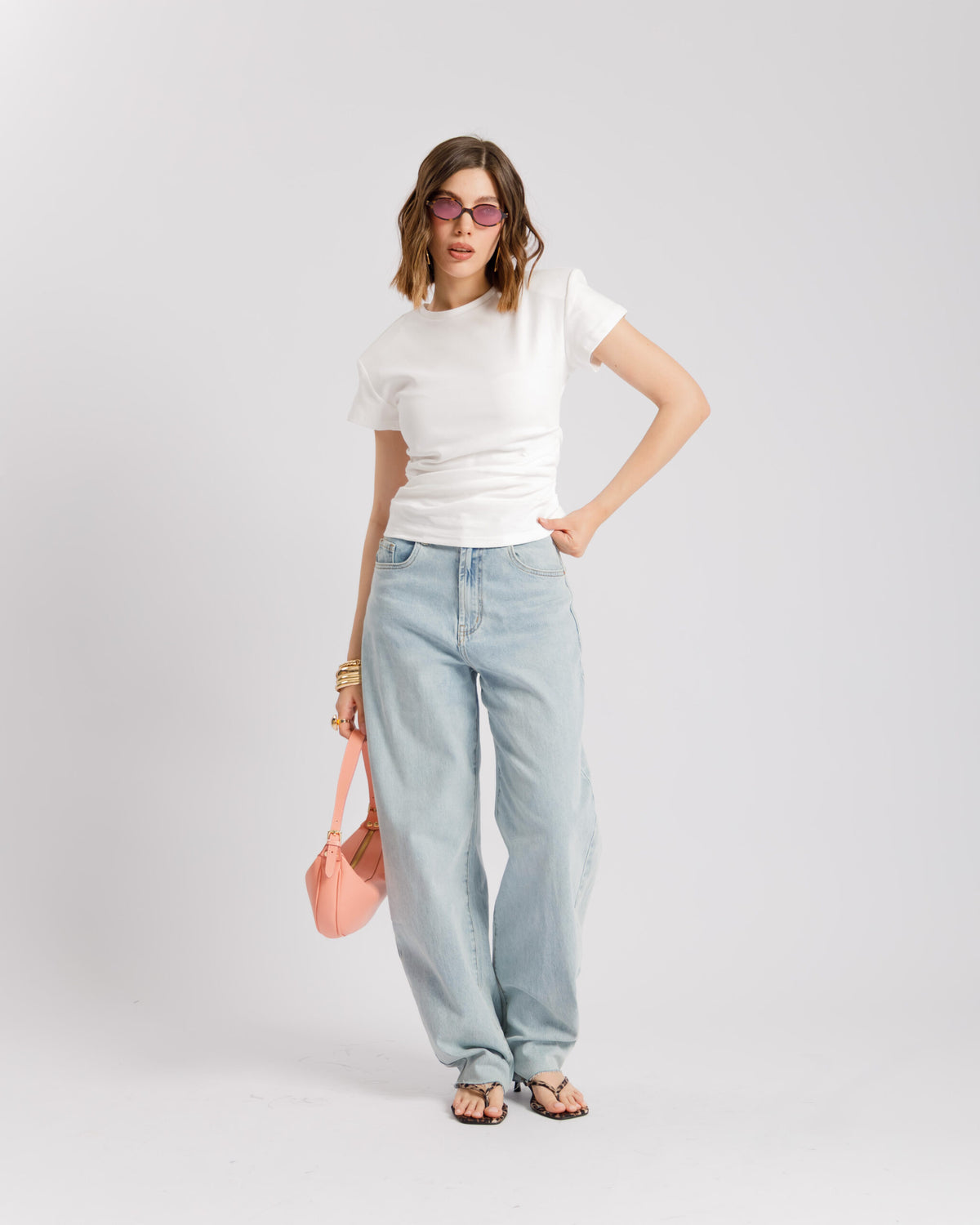 T-shirt in cotone con arriccio - L2189