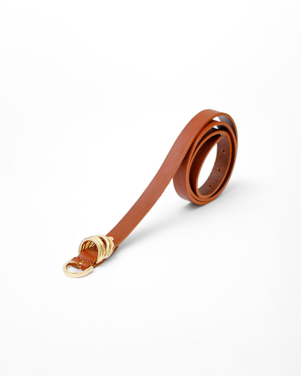 Cintura in pelle con fibbie a spirale - 2149/20 LOVING