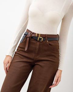 Cintura in pelle con fibbia martellata -2436/20 LOVING