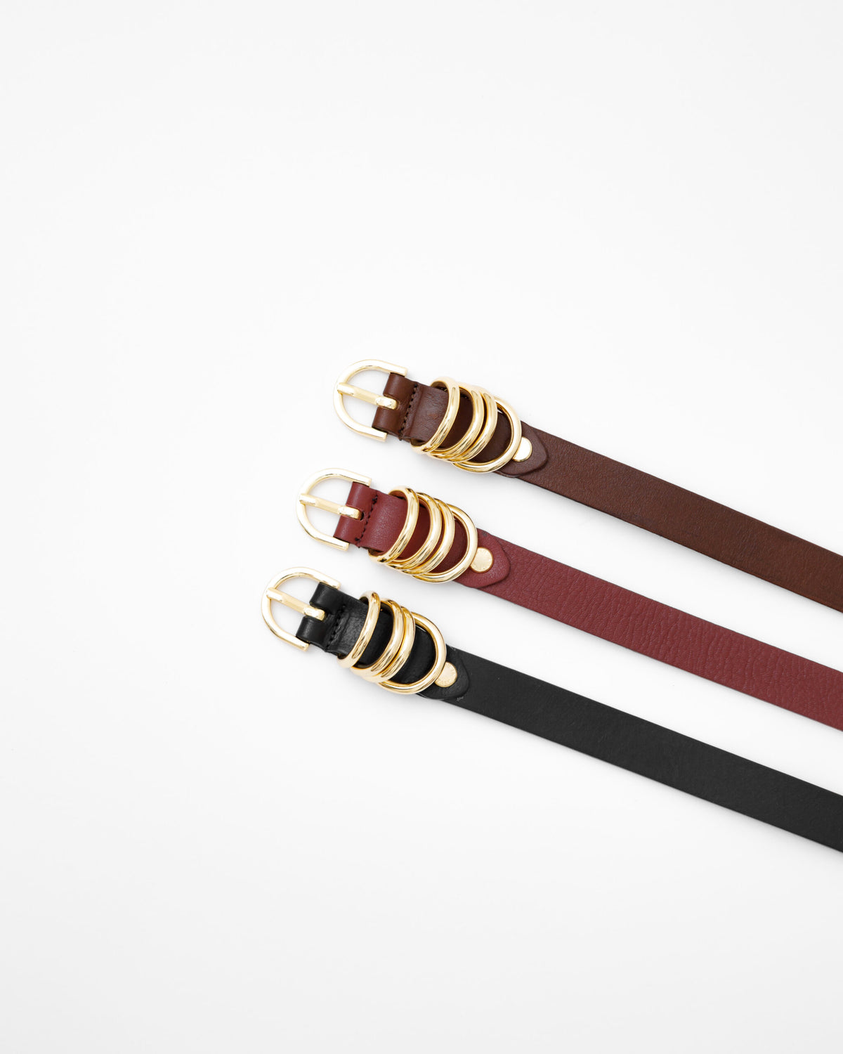 Cintura in pelle con fibbie a spirale - 2149/20 LOVING