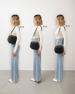 Tracolla in pelle NERA - LOVING BAGS