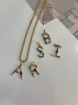 Ciondolo pietre con lettera - sv10