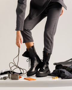 Anfibi in pelle NERO - 3000