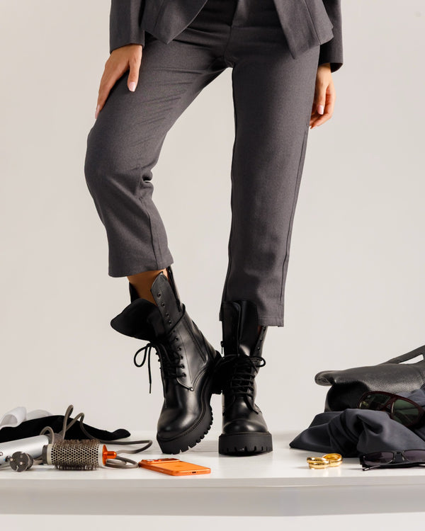 Anfibi in pelle NERO - 3000