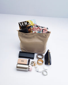 Borsa in pelle OLIVIA Beige - LOVING BAGS