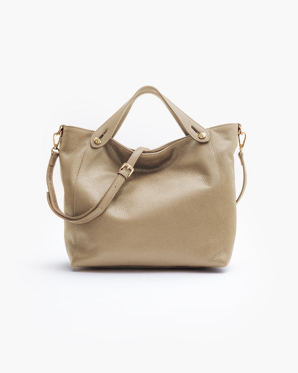 Borsa in pelle OLIVIA Beige - LOVING BAGS