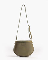 Borsa ISABELLA con tracolla in pelle VERDE OLIVA - LOVING BAGS