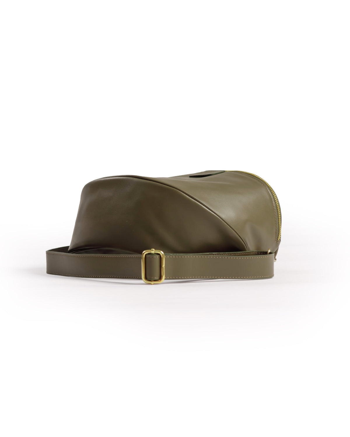 Borsa ISABELLA con tracolla in pelle VERDE OLIVA - LOVING BAGS