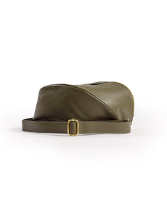 Borsa ISABELLA con tracolla in pelle VERDE OLIVA - LOVING BAGS