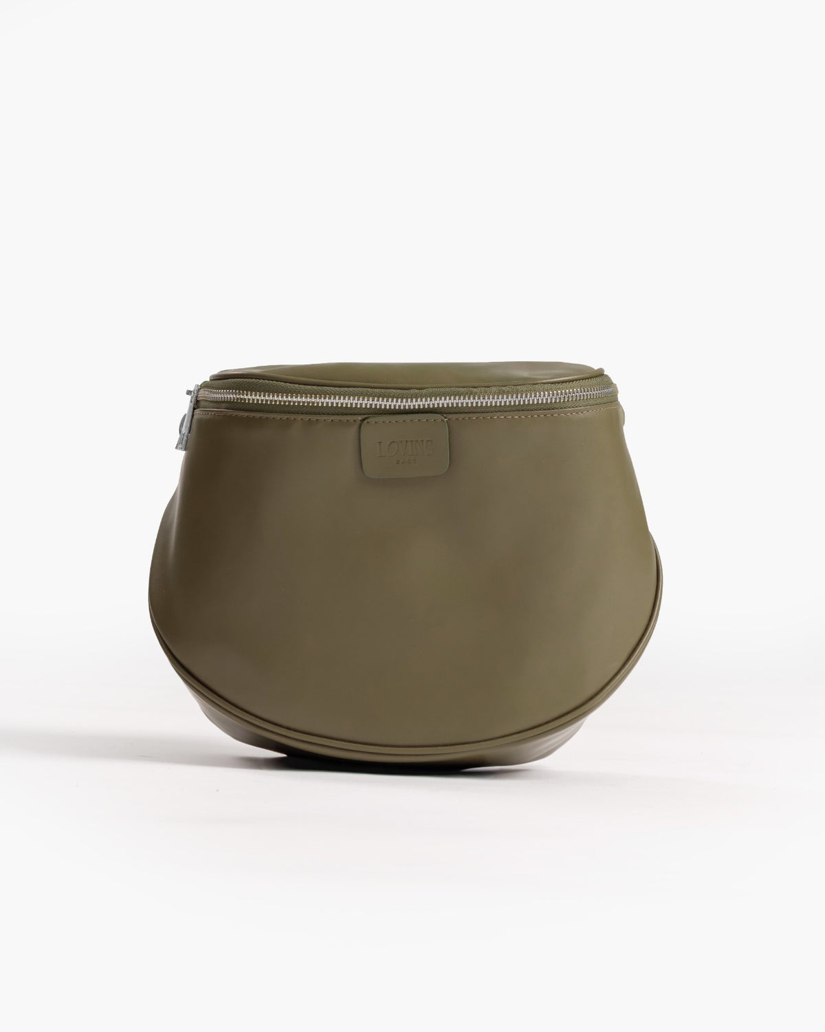 Borsa ISABELLA con tracolla in pelle VERDE OLIVA - LOVING BAGS
