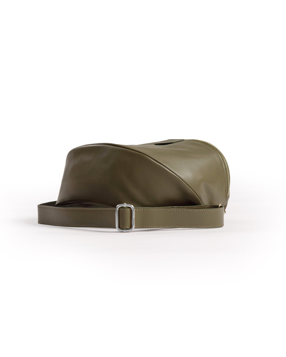 Borsa ISABELLA con tracolla in pelle VERDE OLIVA - LOVING BAGS