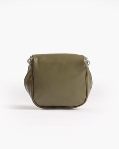 Borsa ISABELLA con tracolla in pelle VERDE OLIVA - LOVING BAGS