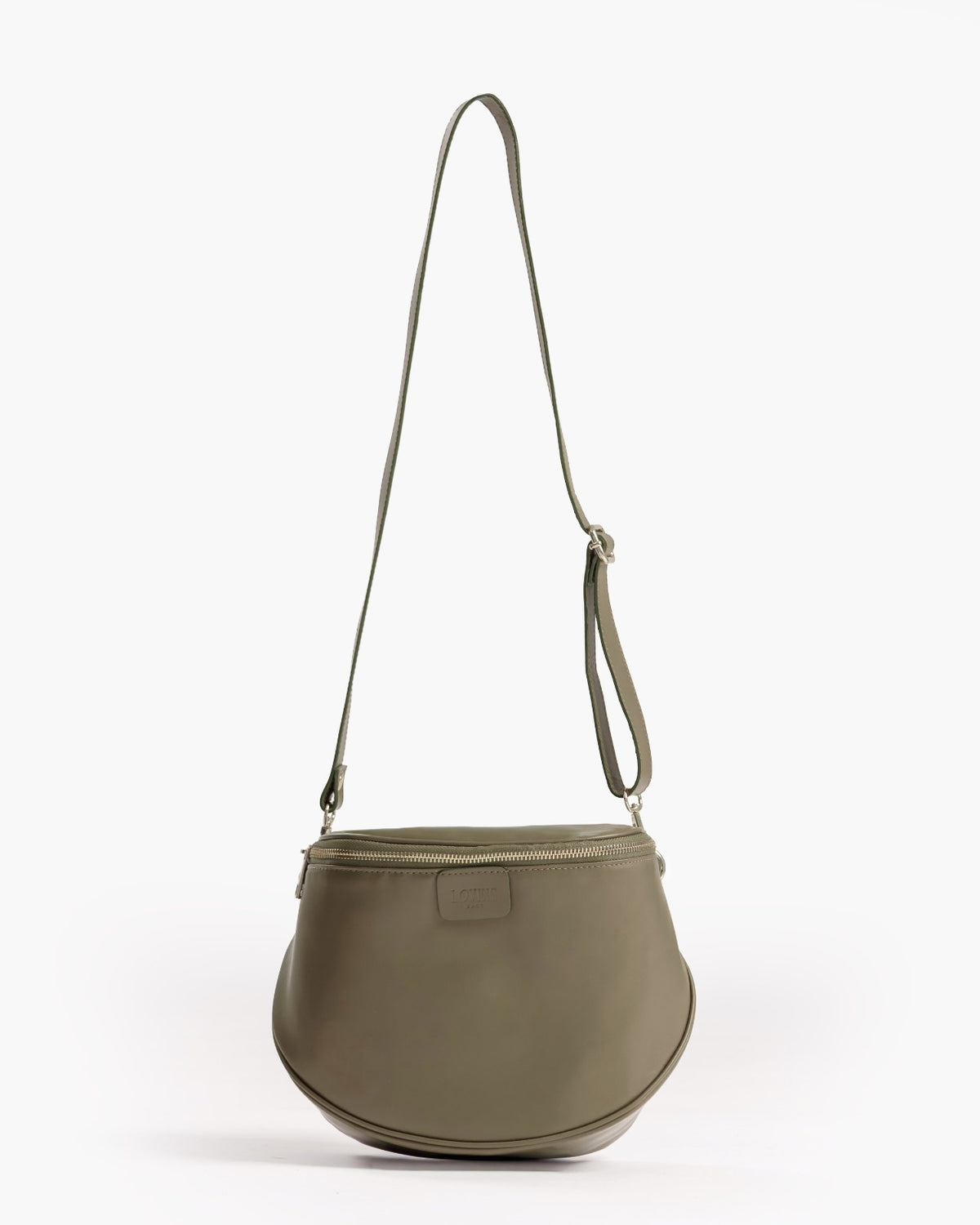 Borsa ISABELLA con tracolla in pelle VERDE OLIVA - LOVING BAGS