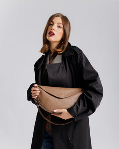 Borsa in pelle BRENDA Taupe - LOVING BAGS