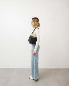 Tracolla in pelle NERA - LOVING BAGS