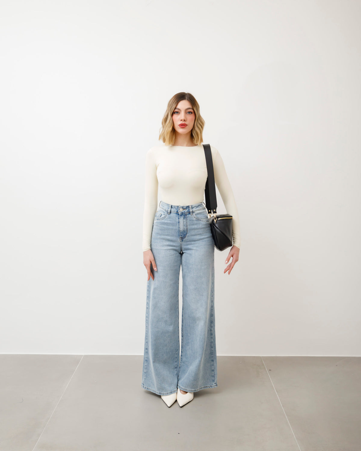 Tracolla in pelle NERA - LOVING BAGS