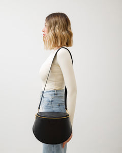 Tracolla in pelle NERA - LOVING BAGS