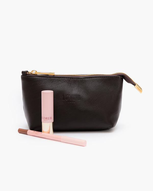 Beauty case in pelle NOAH - MARRONE