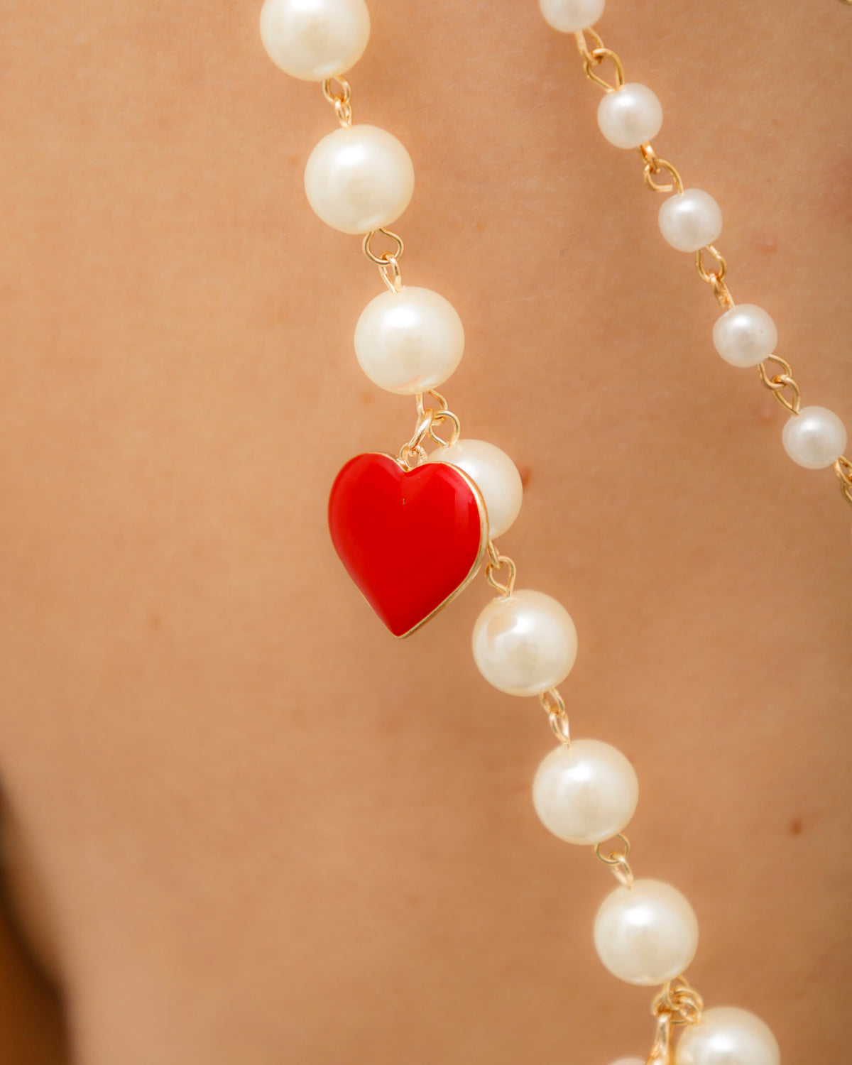 Collana multistrato con perle e pendenti - ECL2166