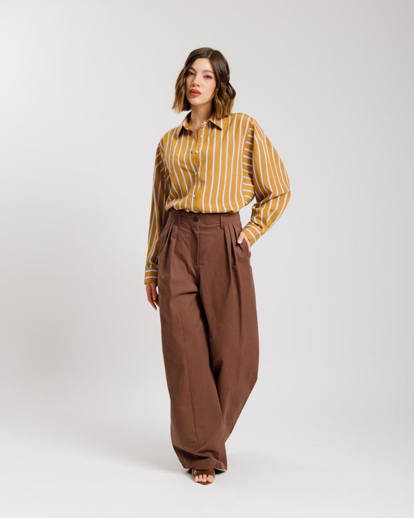 Pantaloni palazzo MARRONE ALTHÉA - C006