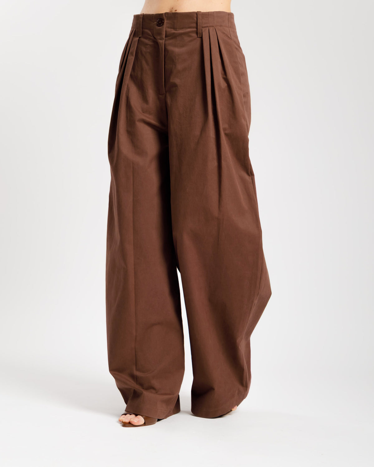 Pantaloni palazzo MARRONE ALTHÉA - C006