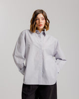 Camicia a righe in cotone azzurra ALTHÉA - C007
