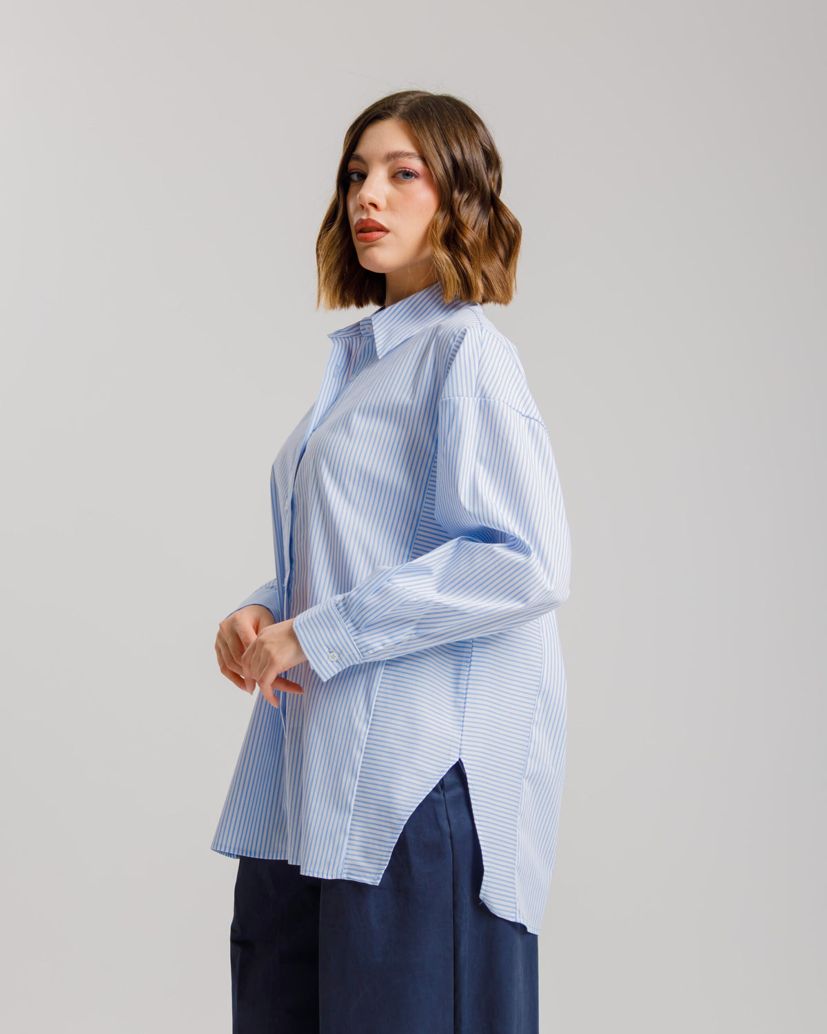 Camicia a righe bianca ALTHÉA - C009