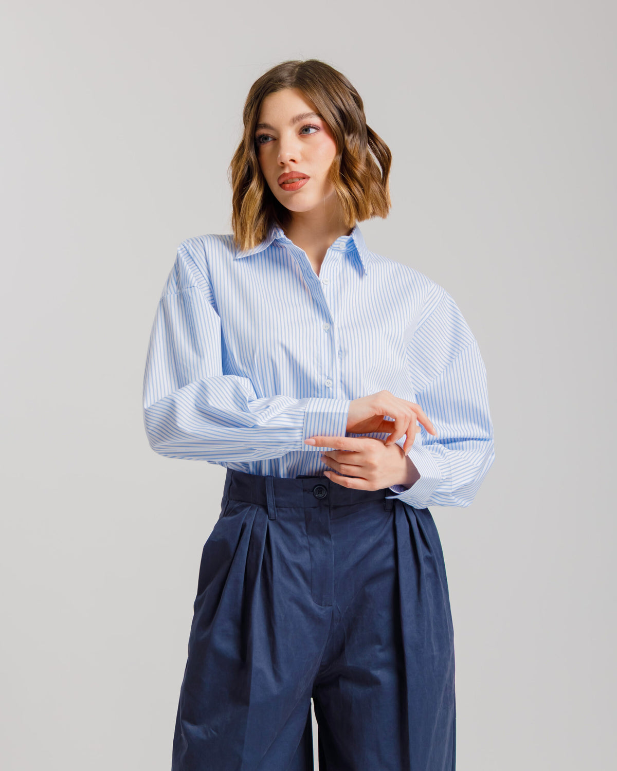 Camicia a righe bianca ALTHÉA - C009
