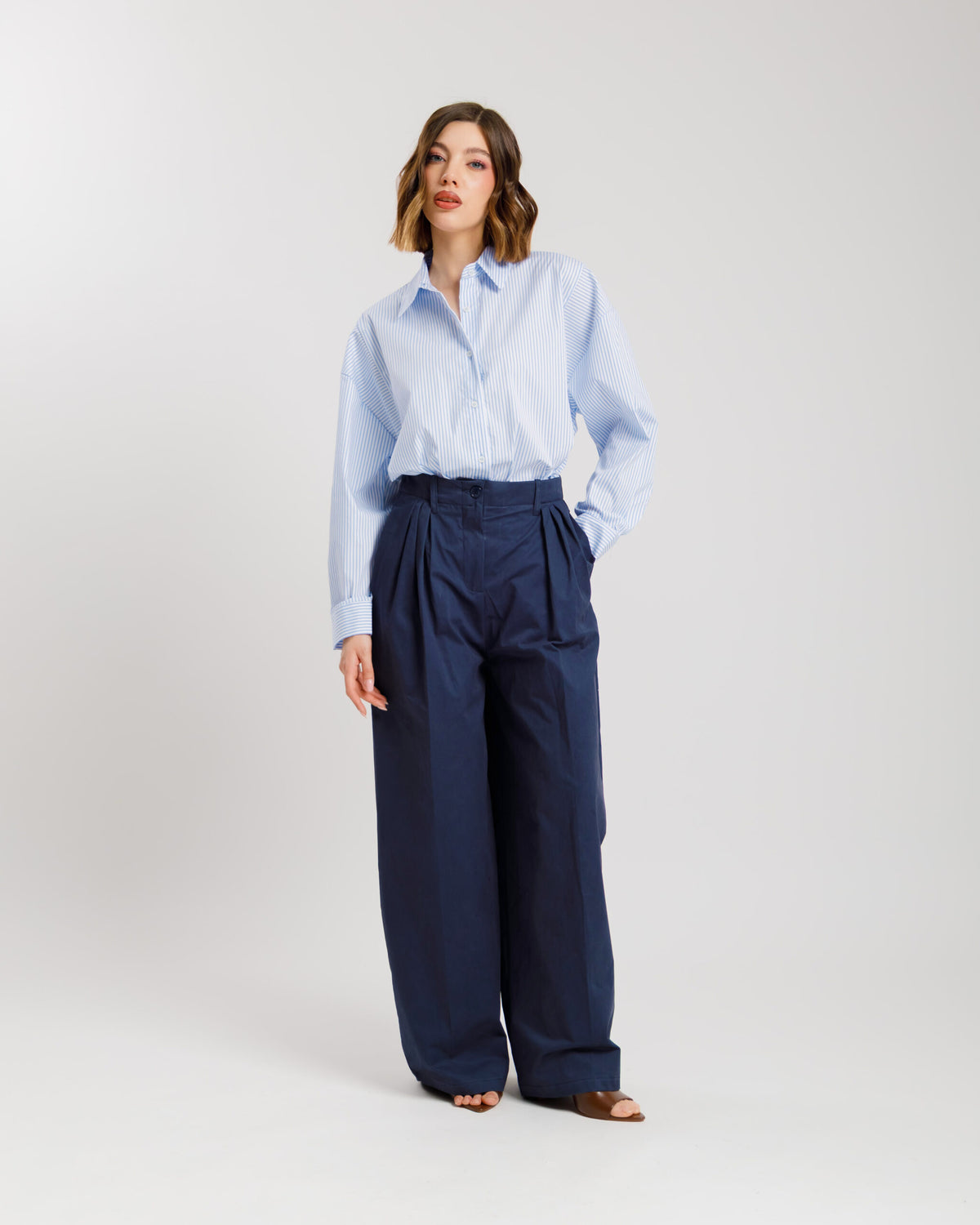 Camicia a righe bianca ALTHÉA - C009