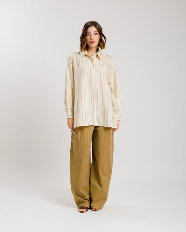Camicia a righe in cotone burro ALTHÉA - C010 SLC