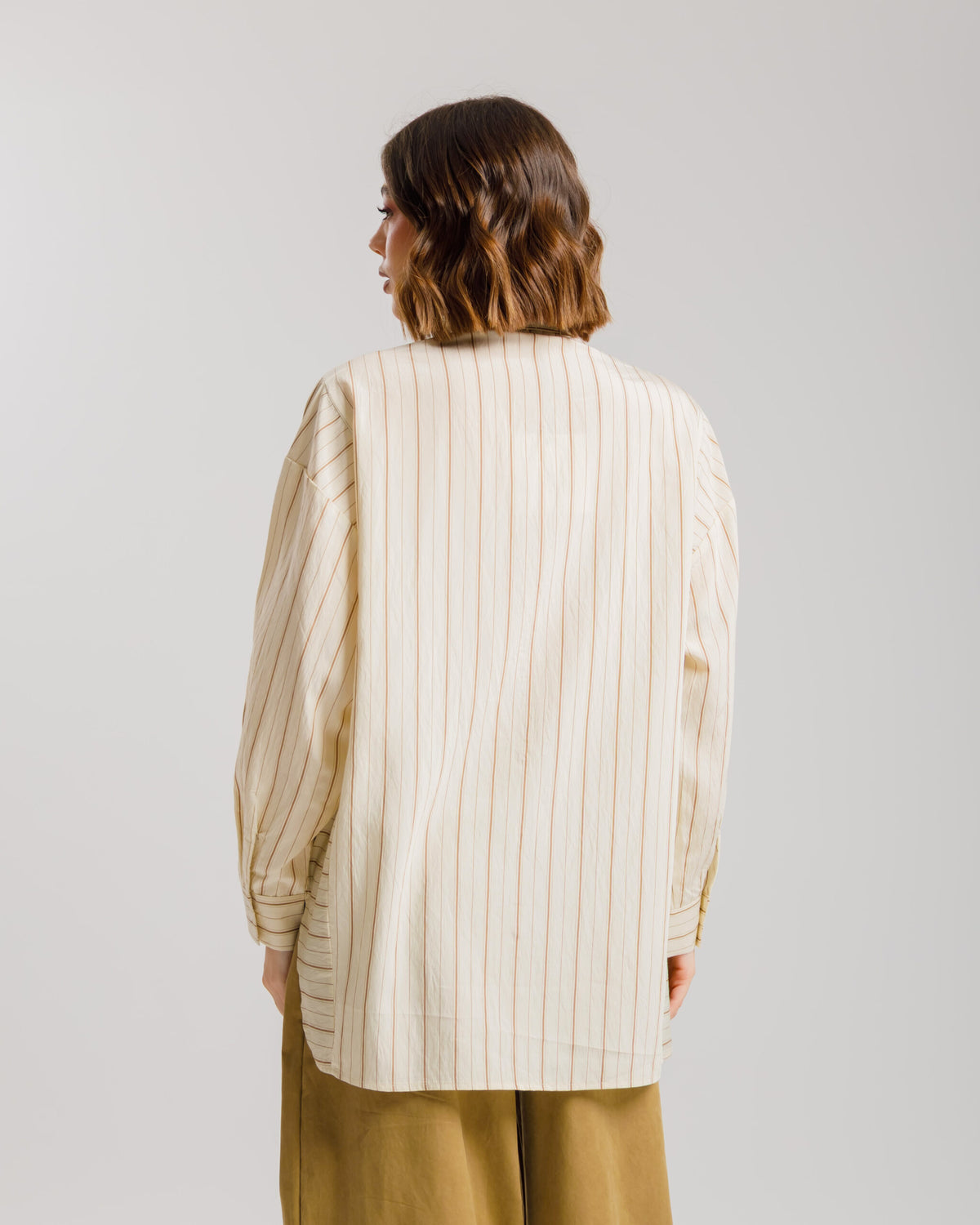 Camicia a righe in cotone burro ALTHÉA - C010 SLC