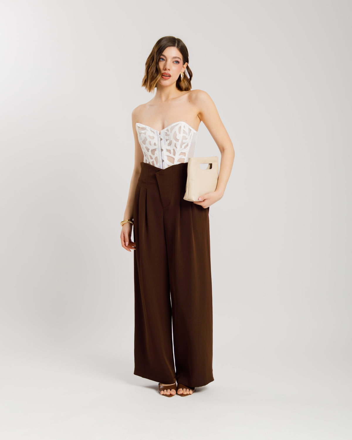Pantaloni palazzo con elastico - PF71