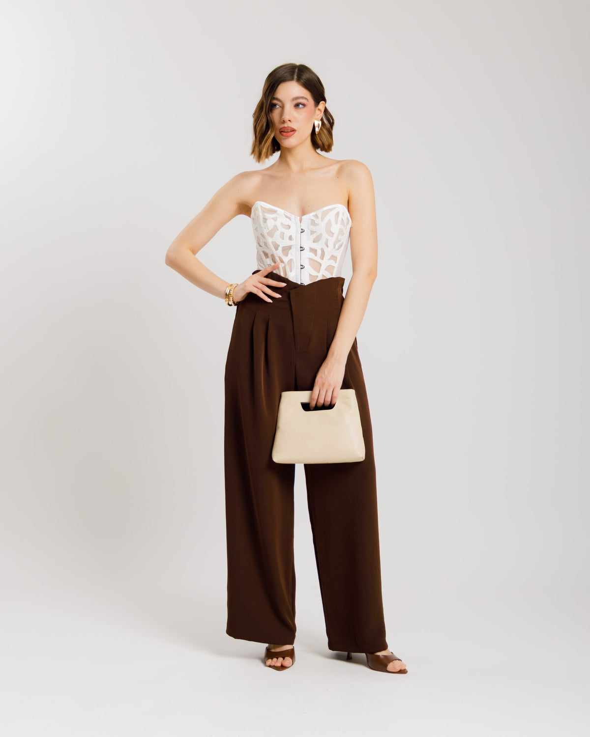 Pantaloni palazzo con elastico - PF71