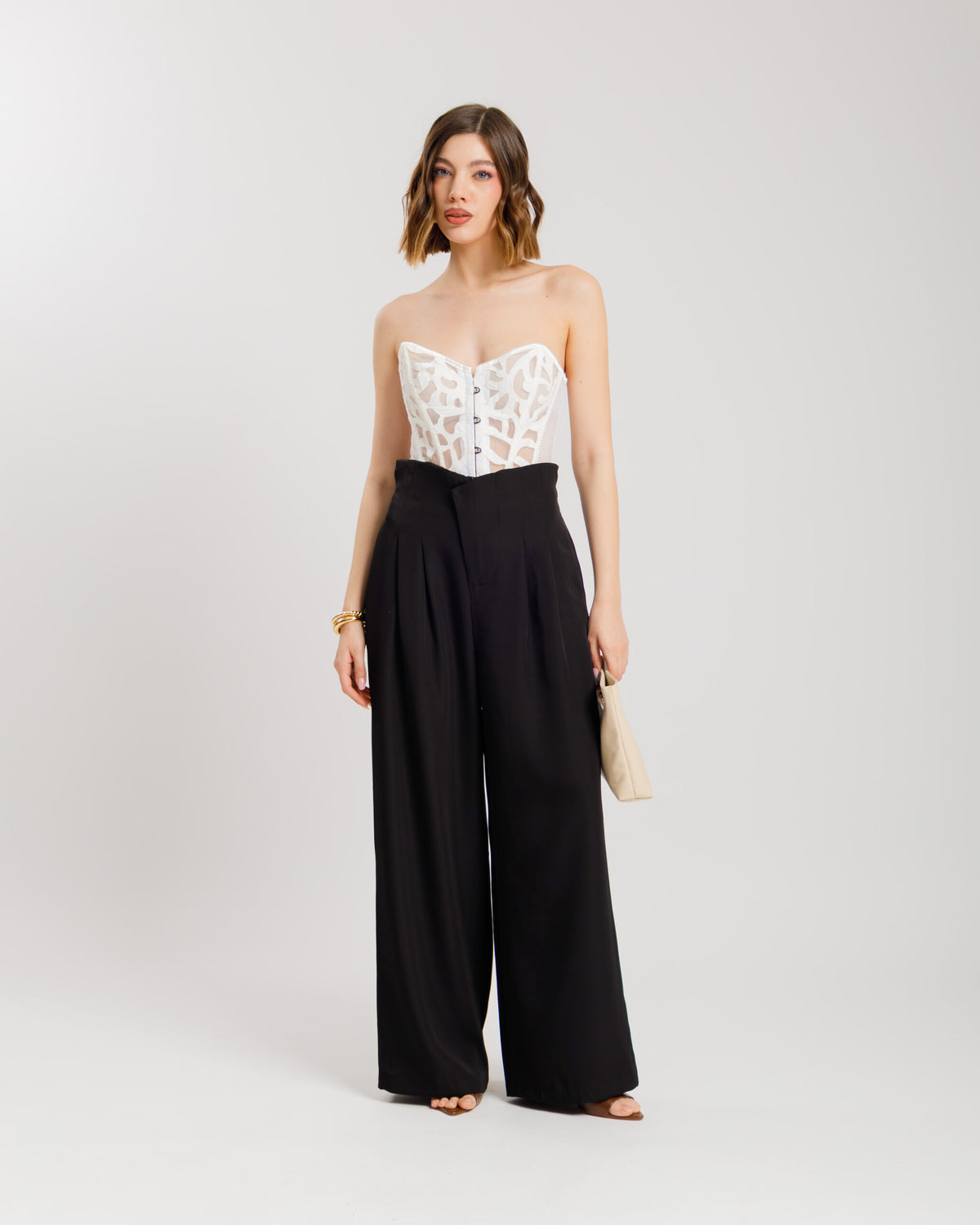 Pantaloni palazzo con elastico - PF71