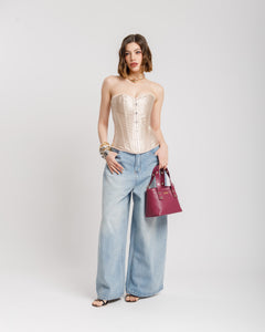 Jeans palazzo con borchie - P13156