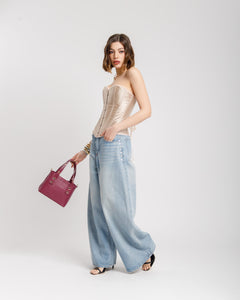 Jeans palazzo con borchie - P13156