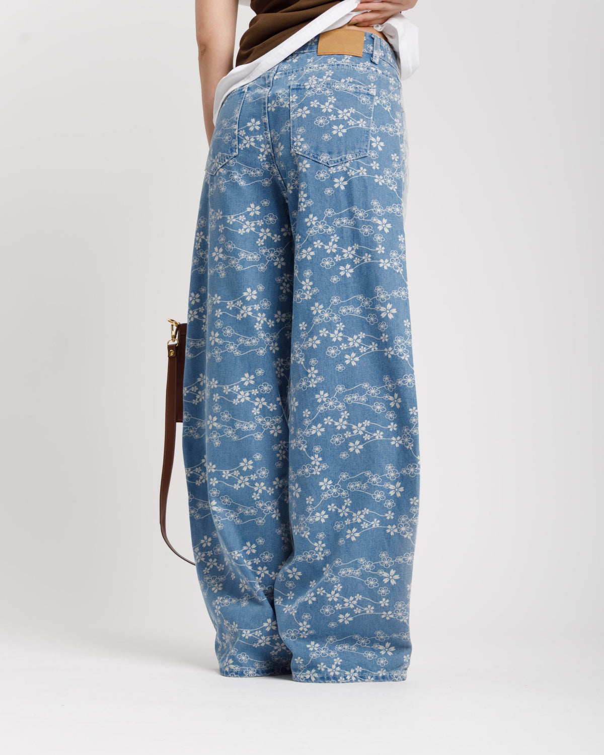 Jeans palazzo stampato BLU - P13385