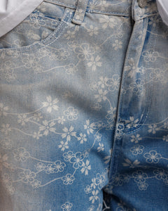 Jeans palazzo stampato BLU - P13385