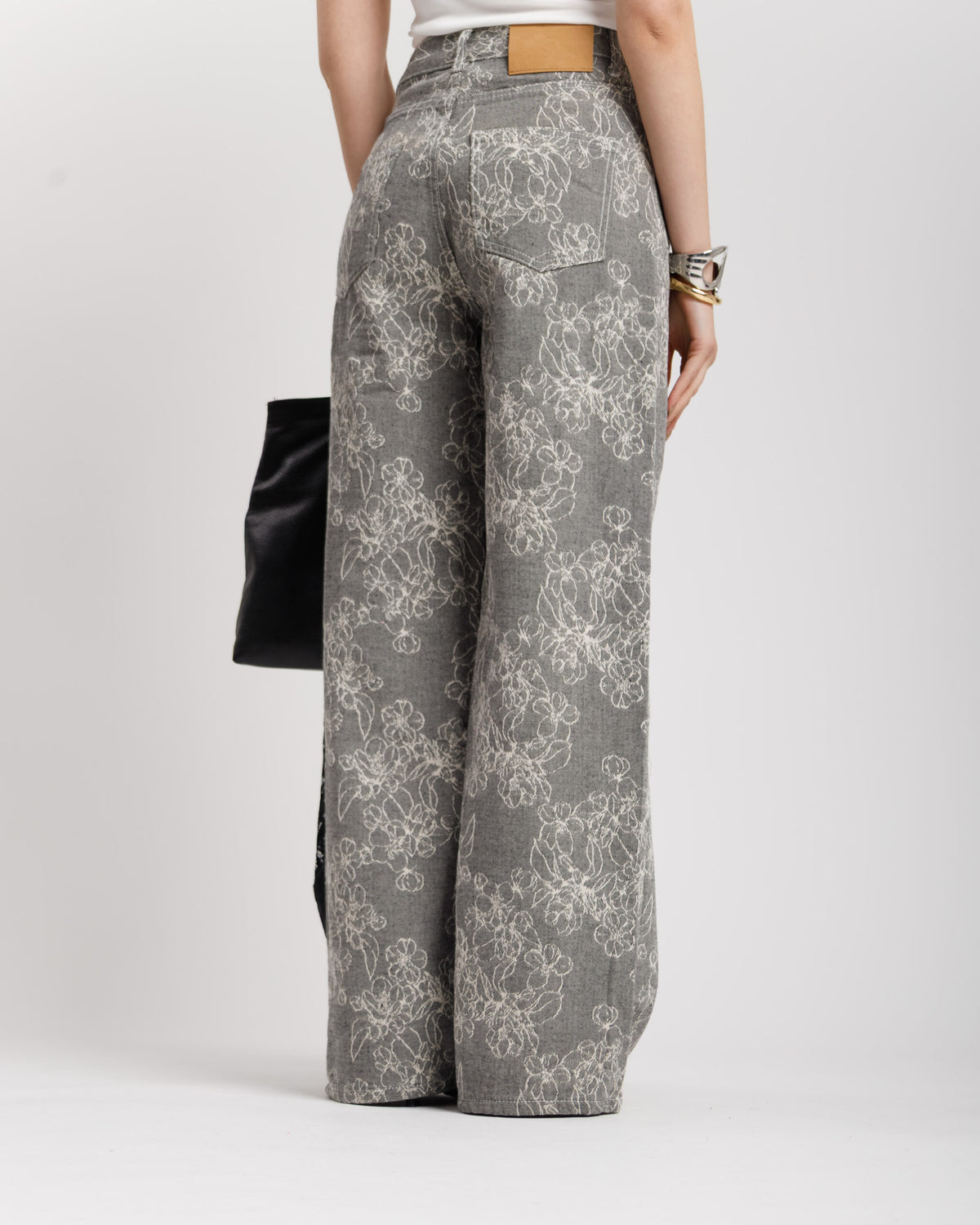 Jeans palazzo stampato GRIGIO - P13060 NOS