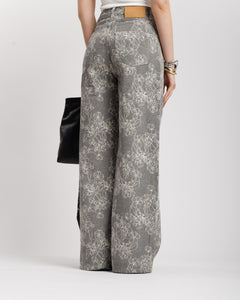 Jeans palazzo stampato GRIGIO - P13060 NOS