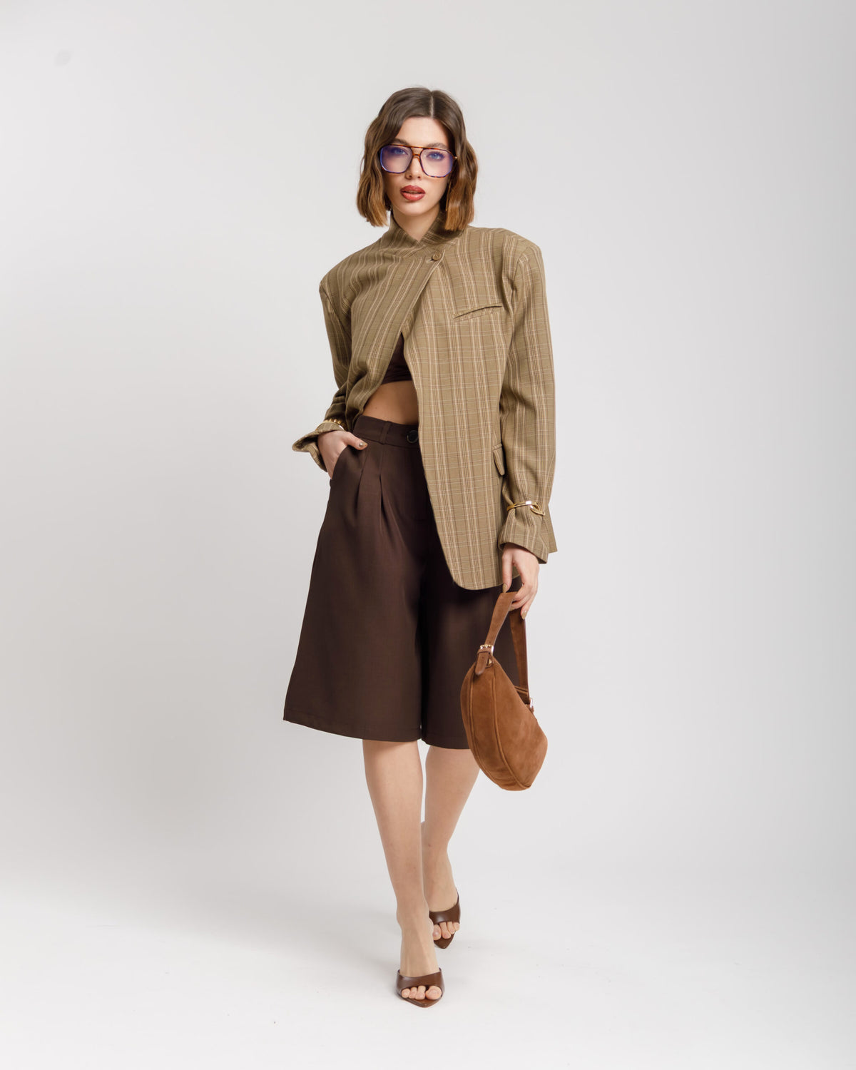 Bermuda con pinces ed elastico - P24743