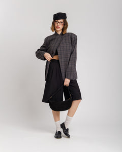 Blazer con collo alto TARTAN GRIGIA - MIRY